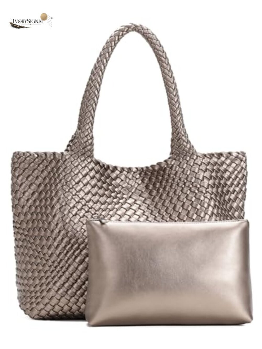Woven Vegan Leather Tote Bag for Women Large Shoulder Handbag